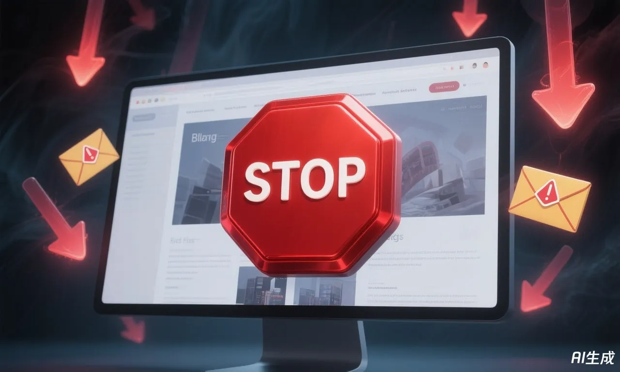 ilustrasi blog dengan spam score tinggi